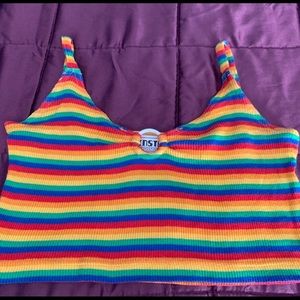 Super Fun Raver Rainbow Crop Top - Cami - Small
